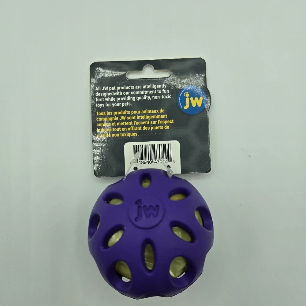 NWT JW Puppy Crackle Heads Ball Makes Entertaining Crackling Medium Dog Toy